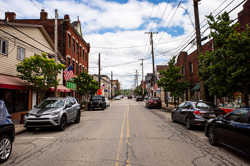 A peaceful street nestled in the heart of Millvale, Pennsylvania.