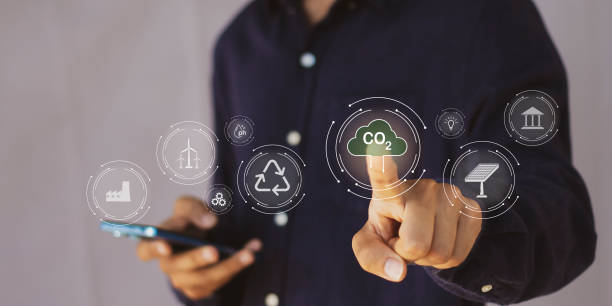 istock The carbon neutral concept reduces CO2 emissions, reducing global warming. Goal of net zero carbon emissions 2050 2090050296