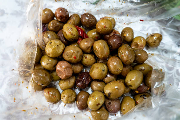 istock Ripe spicy marinated olives 2090055082
