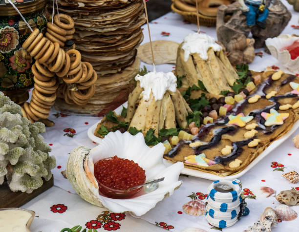 istock Traditional carnival food and drinks on Shrovetide 2090292714