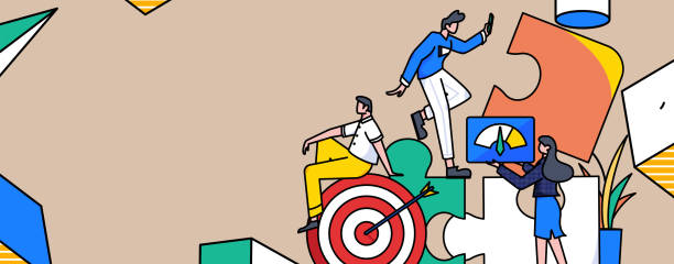 istock Marketing planning business characters flat vector concept operation hand drawn illustration 2090309815