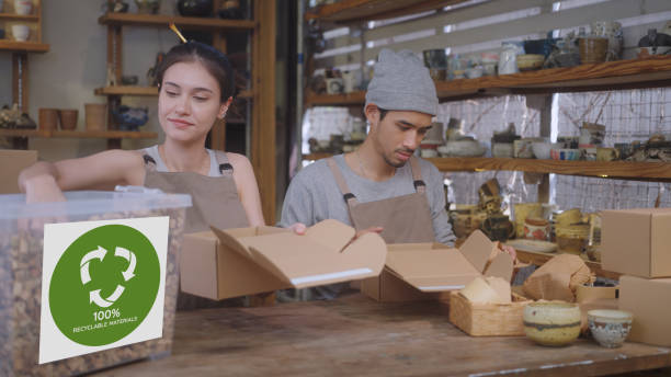 istock Eco-Friendly Packaging in Ceramics Business, Green Initiative 2090324359