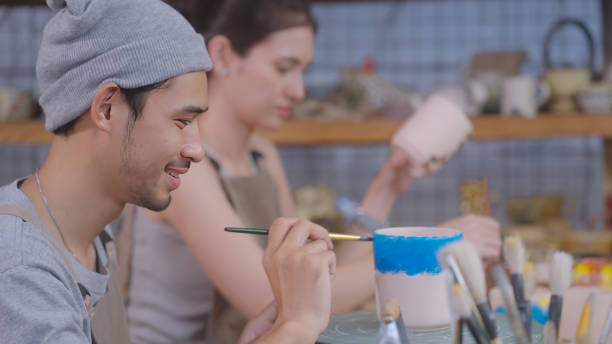 istock Artisans Painting Pottery in Studio, SME Business owner 2090324885