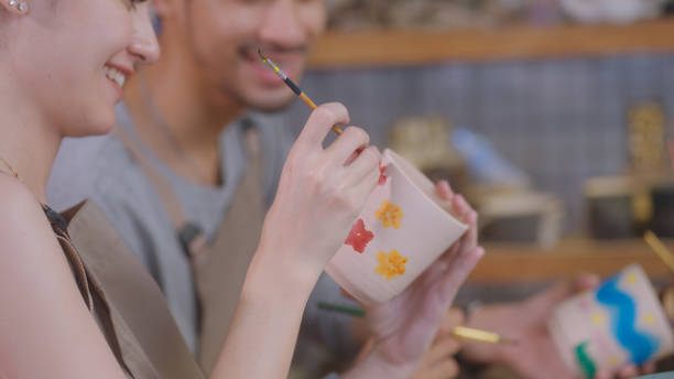 istock Artisans Painting Pottery in Studio, SME Business owner 2090325395