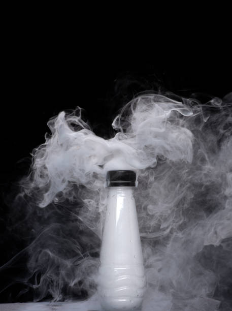 istock Plastic bottle with fog spraying from top creating strange effects shapes and textures 2090332728