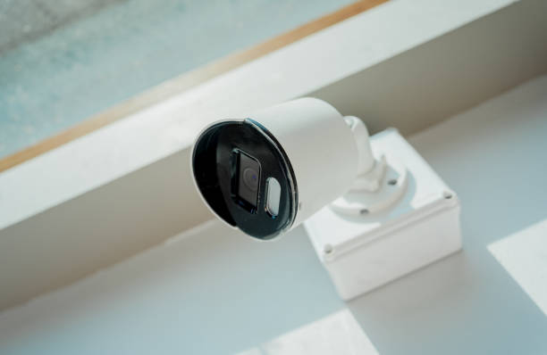 istock Modern CCTV camera on a wall of a residential building 2090466554