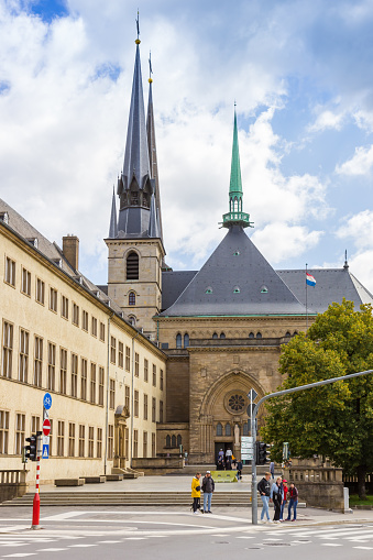 Notre Dame cathedral in the old town of Luxembourg city