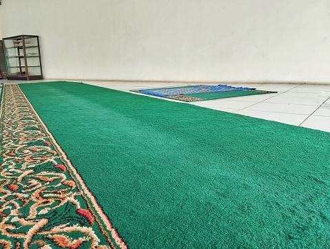 Empty prayer mats in mosques are great for Ramadan themes