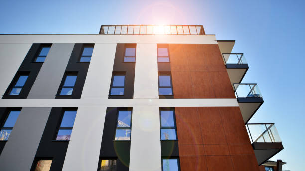 istock Residential area with modern apartment building. 2090597187