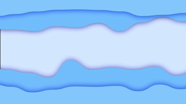 blue wavy paper cut textures. Animation background.