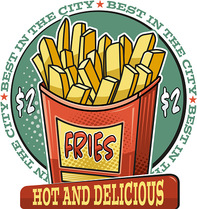 Easy editable 
french fries vector 
illustration... Elements was layered.