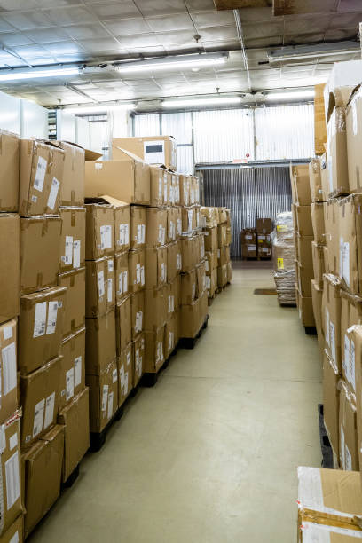 istock stockroom with cardboard boxes on pallets 2090651110