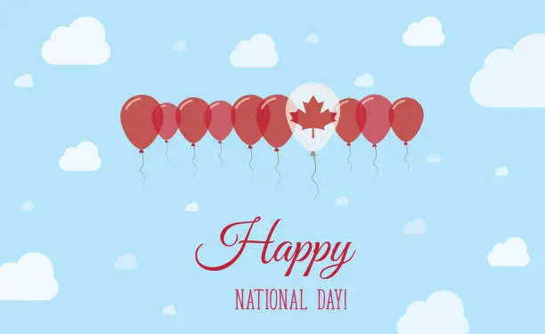 Vector illustration of Canada Independence Day Sparkling Patriotic