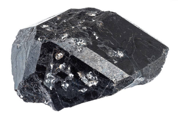 istock melanite andradite black garnet mineral cutout 2090739065