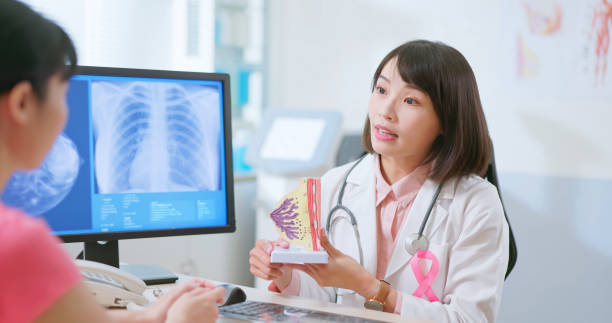 istock Asian doctor explain breast exam 2090754302