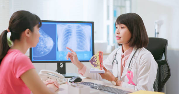 istock Asian doctor explain breast exam 2090754823