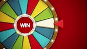Spinning Fortune Wheel Animation On Red Background 4k Loopable 3d ...