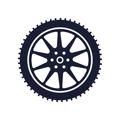 Solid Vector Icon for Winter Tire