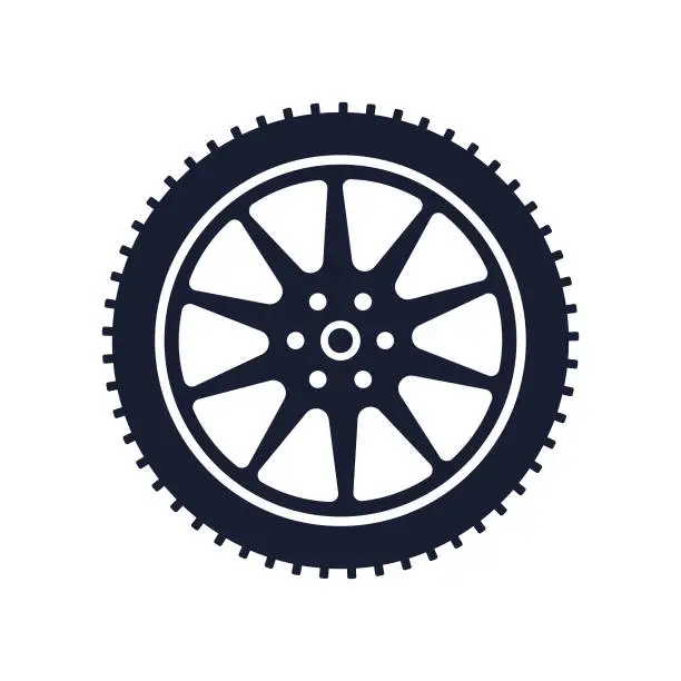 Vector illustration of Solid Vector Icon for Winter Tire
