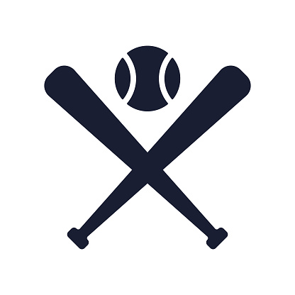 Solid Vector Icon for Baseball