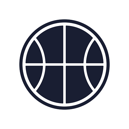 Solid Vector Icon for Basketball