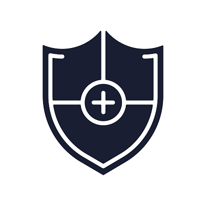 Solid Vector Icon for Shield