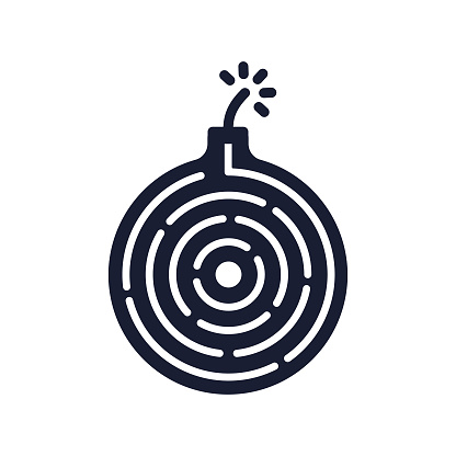 Solid Vector Icon for Time Bomb