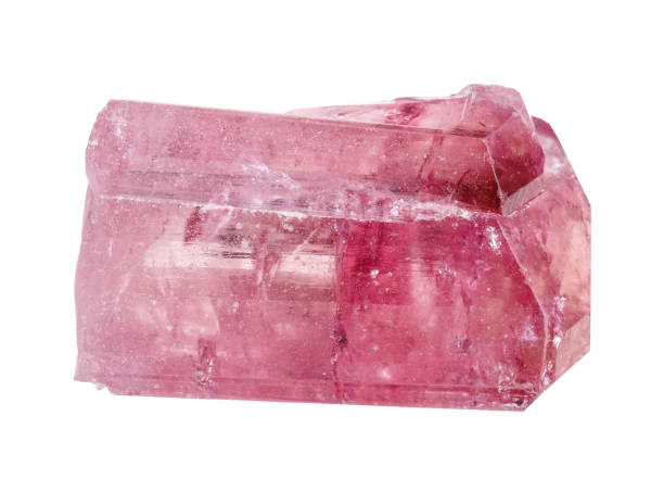 natural rough rubellite tourmaline crystal cutout