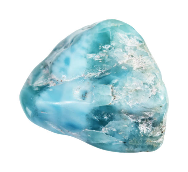 istock specimen of natural tumbled larimar mineral cutout 2090834417