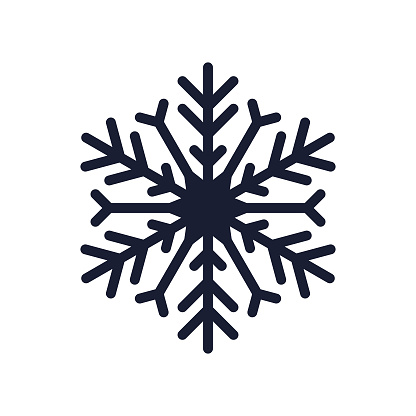 Solid Vector Icon for Snowflake