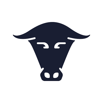 Solid Vector Icon for Bull Market
