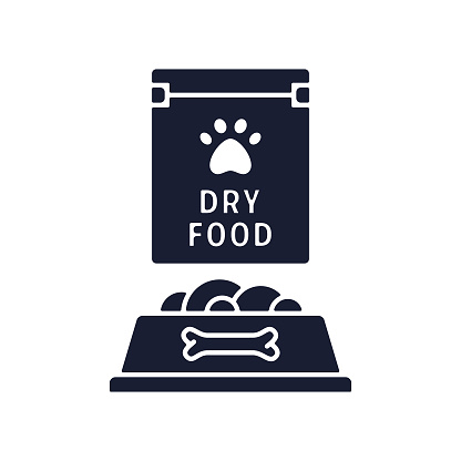 Solid Vector Icon for Dry Pet Food