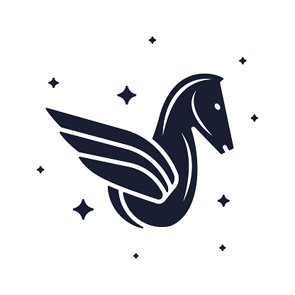 Solid Vector Icon for Pegasus