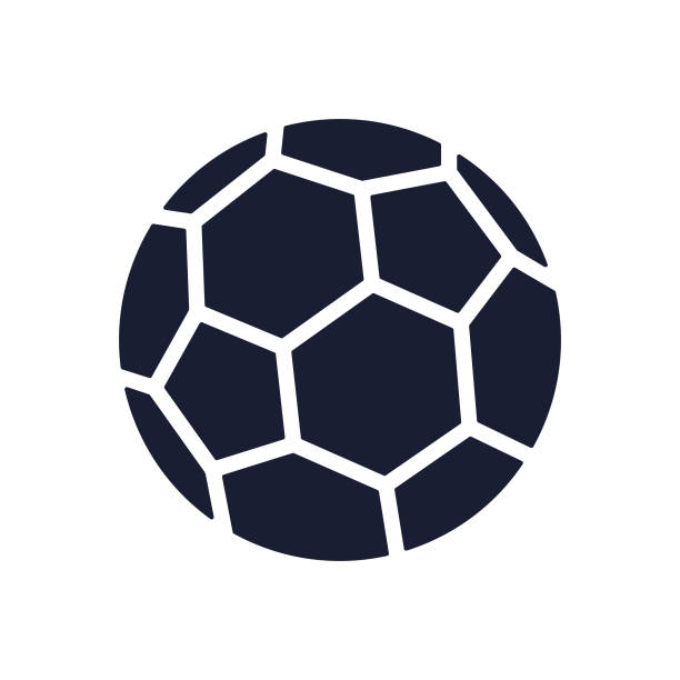 solid vector ikon a labdarúgáshoz - football ball témájú stock illusztrációk