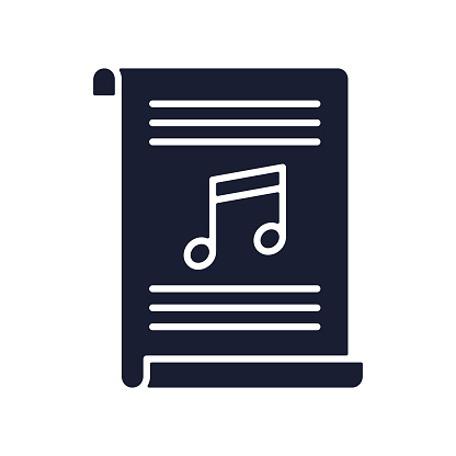 Solid Vector Icon for Music File