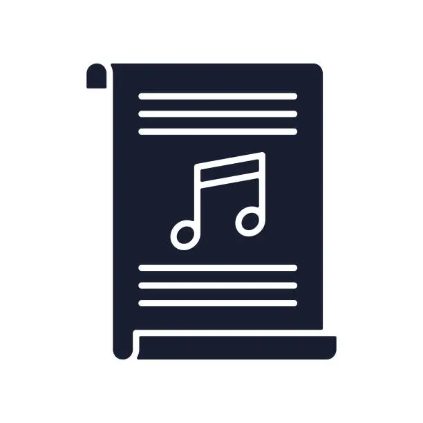Vector illustration of Solid Vector Icon for Music File