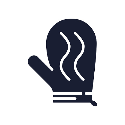 Solid Vector Icon for Cooking Gloves