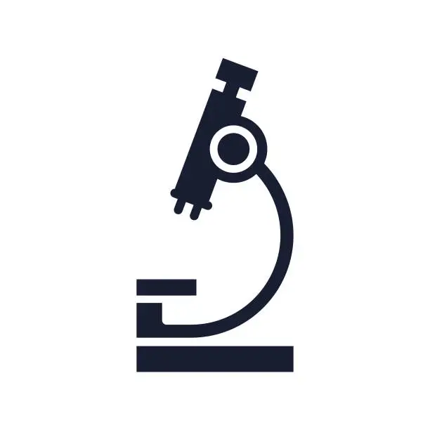Vector illustration of Solid Vector Icon for Microscope