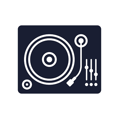 Solid Vector Icon for Turntable