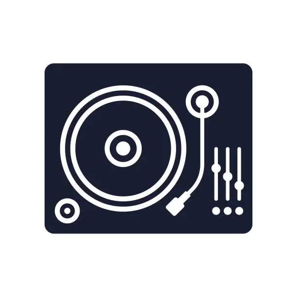 Vector illustration of Solid Vector Icon for Turntable