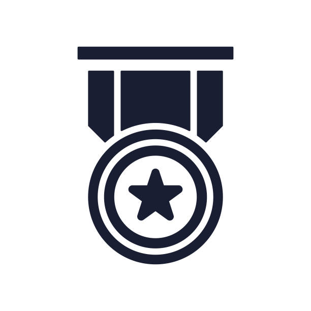 illustrations, cliparts, dessins animés et icônes de icône vectorielle solide pour le service militaire - vétéran