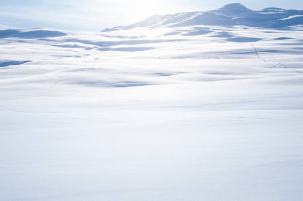 A cross country skier's view of surrounding mountains at 1,500 meters in Jotunheimen National Park in Norway in winter (February).