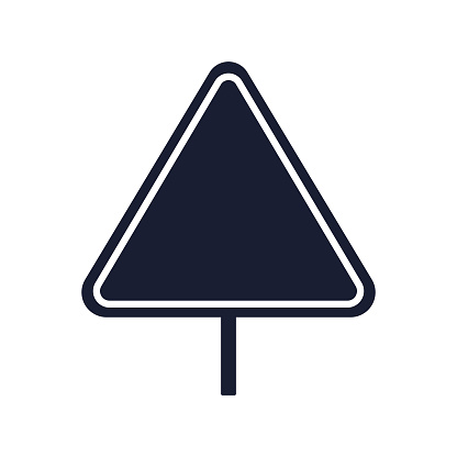 Solid Vector Icon for Road Sign