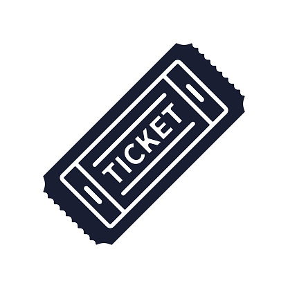 Solid Vector Icon for Ticket