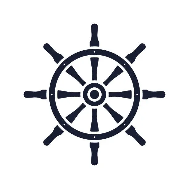 Vector illustration of Solid Vector Icon for Yacht Rudder