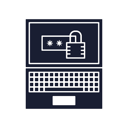 Solid Vector Icon for Computer Security