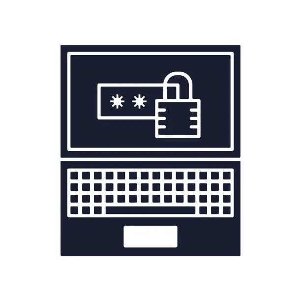 Vector illustration of Solid Vector Icon for Computer Security