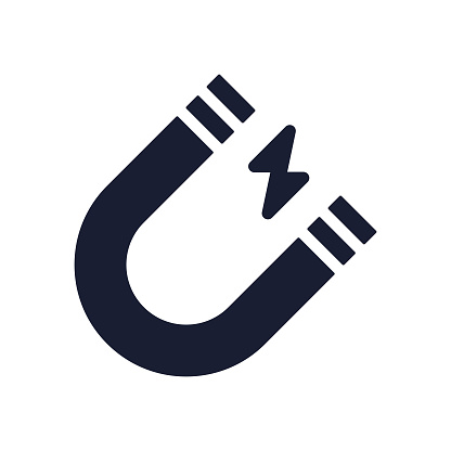 Solid Vector Icon for Magnetic Field