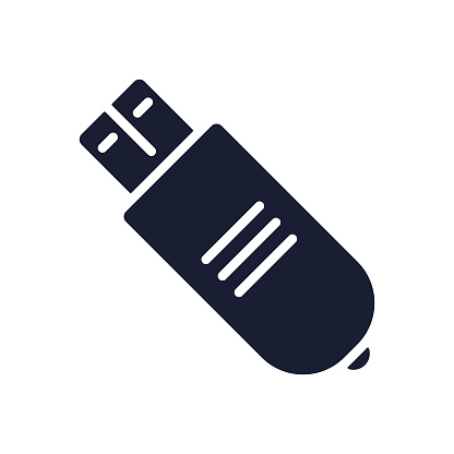 Solid Vector Icon for USB