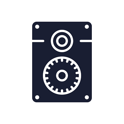 Solid Vector Icon for Sound System